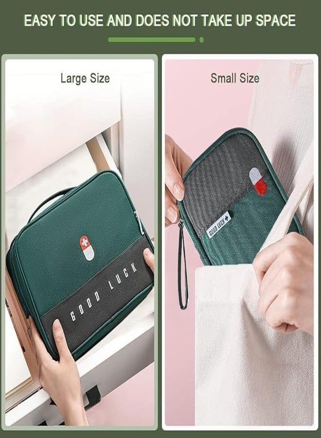 سيميكسيسن حقيبة تنظيم الأدوية من سيمكسن للسفر، طقم من قطعتين (حقيبة فارغة) حقيبة صغيرة للإسعافات الأولية للسفر، حقيبة أدوية للمنزل والمكتب - Image 2